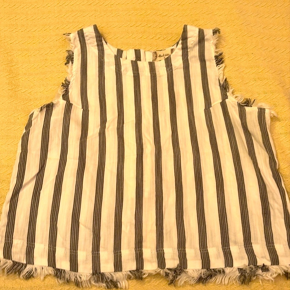 NWOT Juniors S alter ‘d star green striped short tank top.